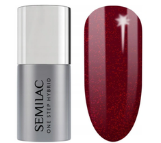 Semilac One Step lakier hybrydowy S590 Glitter Red (5 ml)