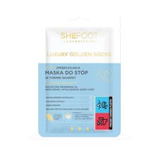 SheFoot Laboratories Luxury Golden Socks złota zmiękczająca maska do stóp w formie skarpet (1 para)