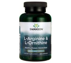 Swanson L-Arginina + L-Ornityna suplement diety 100 kapsułek