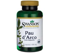 Swanson Pau D'Arco 500mg suplement diety 100 kapsułek