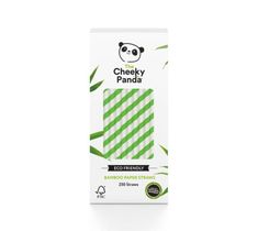The Cheeky Panda– Bamboo Paper Straws bambusowe słomki jednorazowe zielone paski (250 szt.)