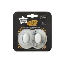 Tommee Tippee Urban smoczek uspokajający 0-6m Neutral 2szt