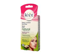 Veet Natural Inspirations plastry z woskiem do depilacji twarzy skóra każdego typu 1 op. - 12 szt.