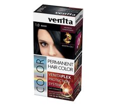 Venita Plex Protection System Permanent Hair Color farba do włosów z systemem ochrony koloru 1.0 Black