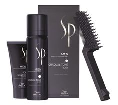 Wella SP Men Gradual Tone Black zestaw do stopniowej eliminacji siwizny pianka pigmentująca 60ml + łagodny szampon 30ml + szczoteczka (1 szt.)