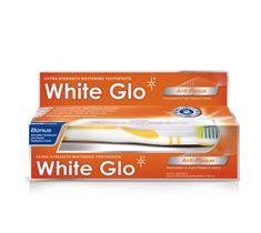 White Glo – Anti-Plaque wybielająca pasta do usuwania i zapobiegania osadzaniu się kamienia nazębnego 100 ml + szczoteczka (1 szt.)