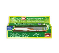 White Glo – Herbal Whitening Toothpaste wybielająca ziołowa pasta do zębów 100 ml + szczoteczka do zębów (1 szt.)