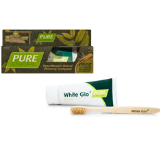 White Glo Pure & Natural naturalna wybielająca pasta do zębów 85 ml + bambusowa szczoteczka (1 szt.)