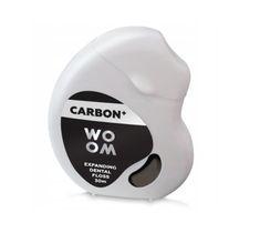 Woom Carbon+ rozszerzająca się nić dentystyczna z węglem aktywnym (30 ml)
