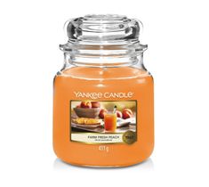 Yankee Candle Świeca zapachowa średni słój Farm Fresh Peach (411 g)