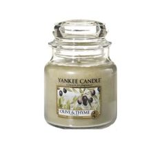 Yankee Candle Świeca zapachowa średni słój Olive & Thyme 411g