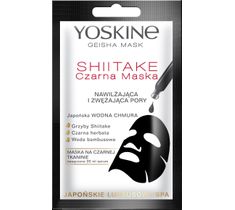 Yoskine Geisha Mask – Shiitake Czarna Maska na tkaninie nawilżająca i zwężająca pory (20 ml)