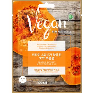 Lomi Lomi Vegan Sheet Mask – wegańska maseczka w płachcie Dynia (20 ml)