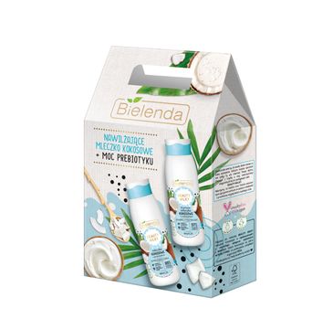 Bielenda Beauty Milky zestaw kosmetyków nawilżających mleczko kokosowe do pielęgnacji ciała (400 ml) + mleczko kokosowe do kąpieli i pod prysznic (400 ml)