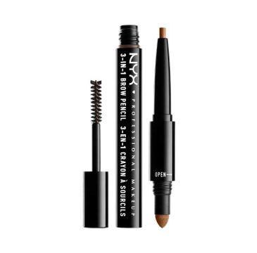 NYX Professional MakeUp 3in1 Brow Pencil wielofunkcyjny produkt do makijażu brwi 04 Carmel (1 szt.)