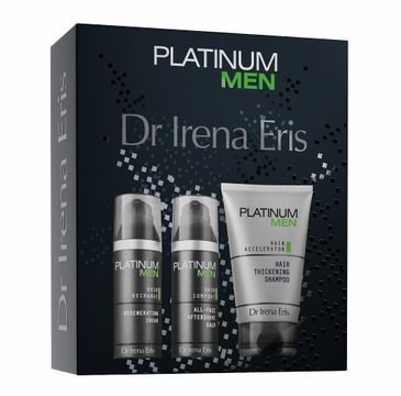 Dr Irena Eris – Platinum Men zestaw nawilżający balsam po goleniu 50ml + krem regenerujący do twarzy na dzień i na noc 50ml + szampon zagęszczający włosy 125ml (1 szt.)