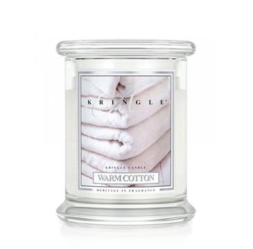 Kringle Candle – świeca zapachowa z dwoma knotami Warm Cotton (411 g)