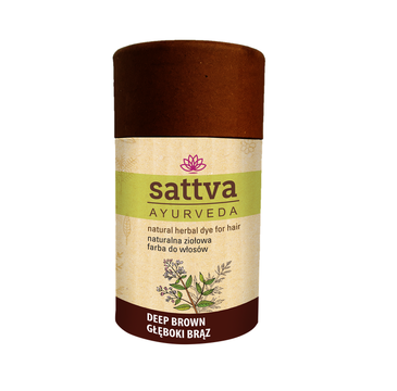 Sattva Natural Herbal Dye for Hair naturalna ziołowa farba do włosów Deep Brown 150g