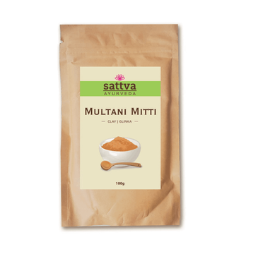 Sattva Clay rozjaśniająca glinka do twarzy Multani Mitti 100g