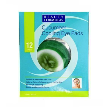 Beauty Formulas – Clear Skin Cucumber Cooling Eye Pads ogórkowe chłodzące płatki na oczy (12 szt.)