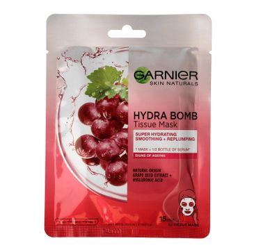 Garnier Skin Naturals maseczka na tkaninie nawilżająco-wygładzająca Hydra Bomb