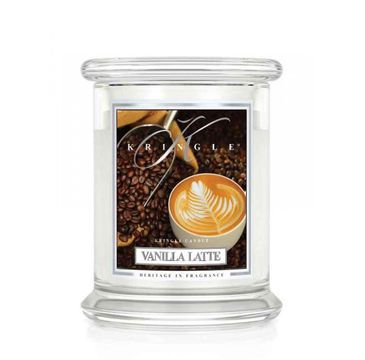 Kringle Candle – Średnia świeca zapachowa z dwoma knotami Vanilla Latte (411 g)