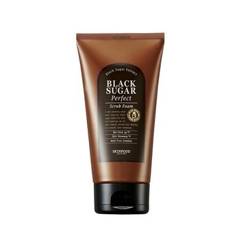 Skinfood Black Sugar – Perfect Scrub Foam delikatnie złuszczająca pianka do twarzy z nierafinowanym cukrem trzcinowym (180 g)