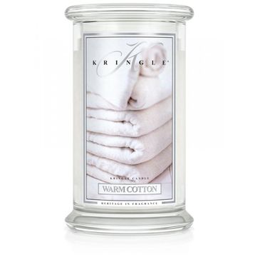 Kringle Candle – świeca zapachowa z dwoma knotami Warm Cotton (623 g)