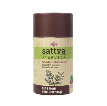 Sattva Natural Herbal Dye for Hair naturalna ziołowa farba do włosów Nut Brown 150g