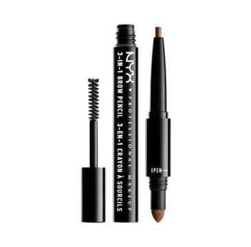 NYX Professional MakeUp 3in1 Brow Pencil wielofunkcyjny produkt do makijażu brwi 06 Brunette (1 szt.)