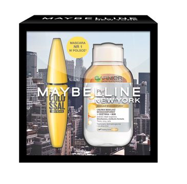 Maybelline – Zestaw The Colossal 100% Black Mascara tusz do rzęs 10.7ml + Garnier Skin Naturals płyn micelarny z olejkiem 100ml (1 szt.)