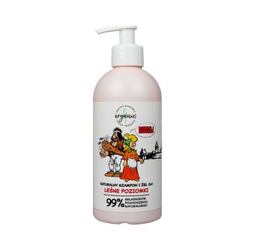 4organic Kajko i Kokosz naturalny szampon i żel do mycia dla dzieci 2w1 Leśne Poziomki (350 ml)