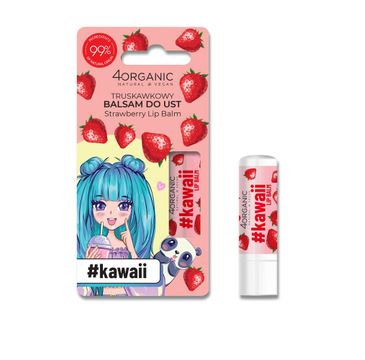 4organic #Kawaii naturalny balsam do ust Strawberry (5 g)