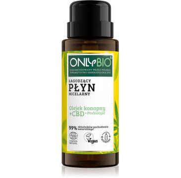 OnlyBio Olejek konopny + CBD + Prebiotyki łagodzący płyn micelarny (300 ml)