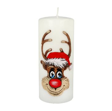 Artman Boże Narodzenie – świeca ozdobna Rudolf biały, walec duży (1szt)