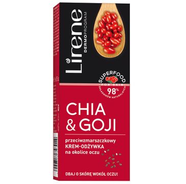 Lirene Superfood For Skin Chia & Goji przeciwzmarszczkowy krem-odżywka na okolice oczu (15 ml)