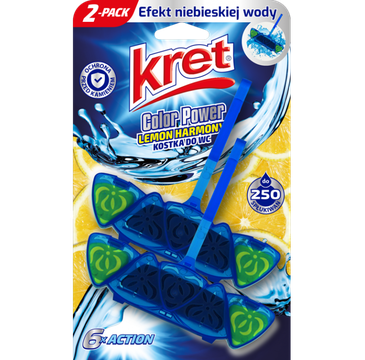 Kret – Color Power zawieszka do WC barwiąca wodę Lemon Harmony (2 x 40 g)