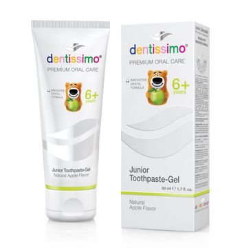 Dentissimo Junior Toothpaste-Gel – pasta do zębów dla dzieci 6+ o smaku jabłkowym (50 ml)