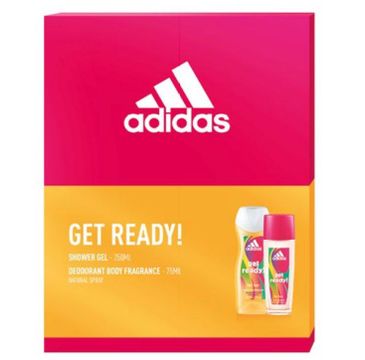 Adidas Get Ready! For Her zestaw dezodorant spray szkło 75ml + żel pod prysznic 250ml