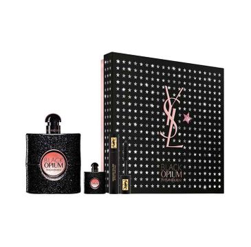 Yves Saint Laurent Black Opium Pour Femme zestaw woda perfumowana spray 90ml + miniatura wody perfumowanej spray 7.5ml + tusz do rzęs Mascara Volume Effect 2ml