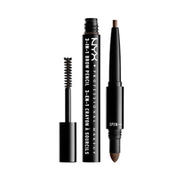 NYX Professional MakeUp 3in1 Brow Pencil wielofunkcyjny produkt do makijażu brwi 08 Ash Brown (1 szt.)