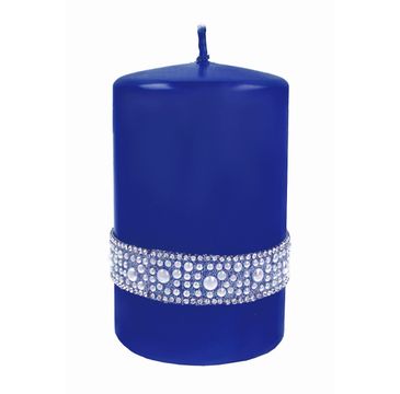 Artman – Świeca ozdobna Crystal Opal Pearl granatowa - walec mały (1 szt.)