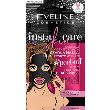 Eveline Cosmetics Insta Skin Care czarna maska peel-off głęboko oczyszczająca (10 ml)