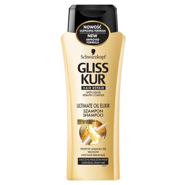 Gliss Kur – Szampon do włosów zniszczonych i przesuszonych Ultimate Oil Elixir Shampoo (250 ml)
