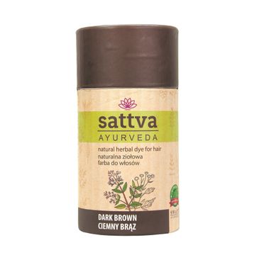 Sattva Natural Herbal Dye for Hair naturalna ziołowa farba do włosów Dark Brown 150g