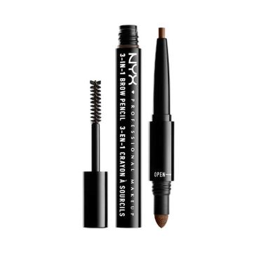 NYX Professional MakeUp 3in1 Brow Pencil wielofunkcyjny produkt do makijażu brwi 03 Soft Brown (1 szt.)