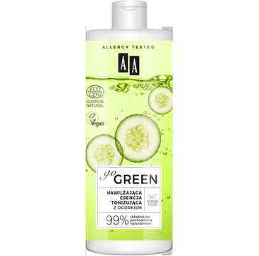 AA Go Green nawilżająca esencja tonizująca z ogórkiem natural (400 ml)