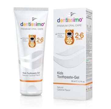 Dentissimo Kids Toothpaste-Gel – pasta do zębów dla dzieci o karmelowym smaku 2-6 lat (50 ml)