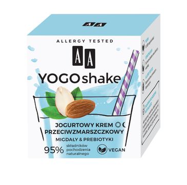 AA Yogo Shake - jogurtowy krem przeciwzmarszczkowy Migdały & Prebiotyki na dzień i noc (50 ml)