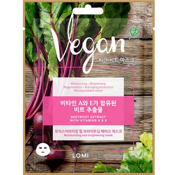 Lomi Lomi Vegan Sheet Mask – wegańska maseczka w płachcie Burak (20 ml)